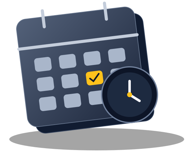 Calendar and clock illustration
